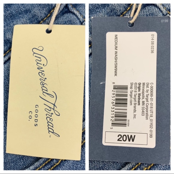 Universal Thread Vintage Stretch Distressed High Rise Slim Straight Crop Jeans - Picture 11 of 16